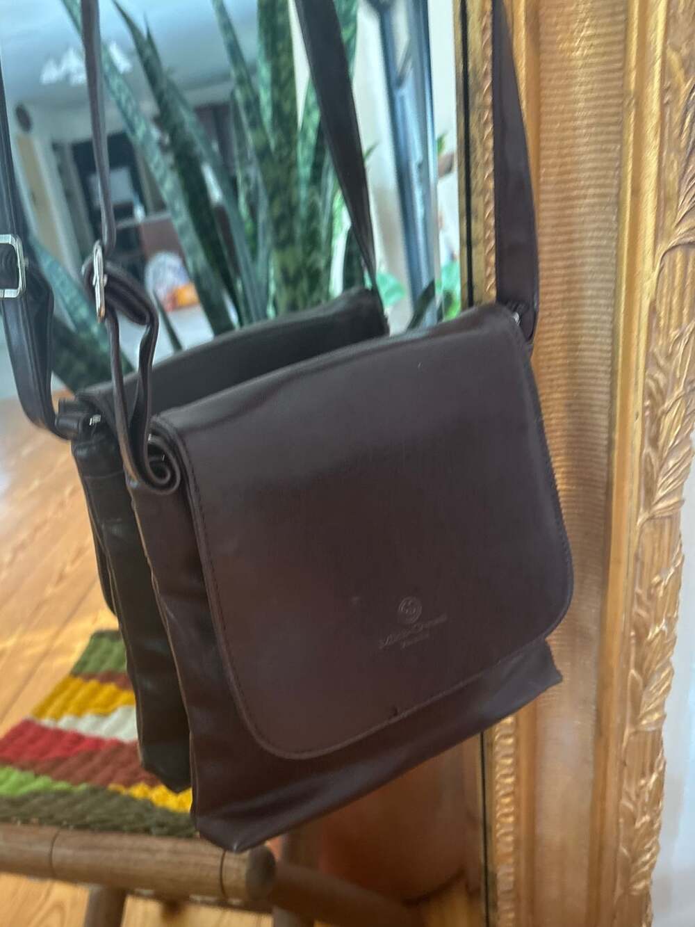 Mick-Chwood Paris Brown Leather Crossbody Flap Bag - Picture 4 of 14